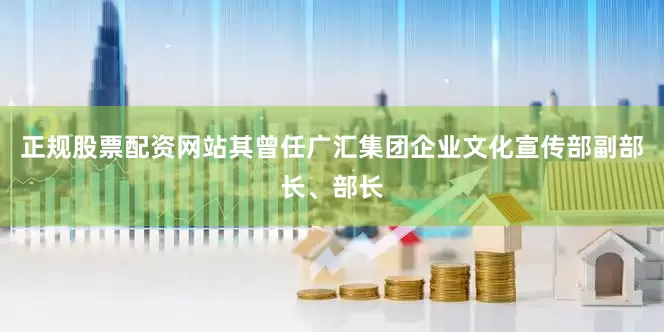 正规股票配资网站其曾任广汇集团企业文化宣传部副部长、部长